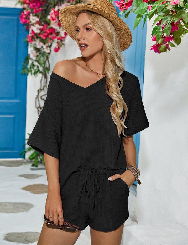 Ekouaer Ekouaer Comfy Casual Beach T-shirt Set (US Only)