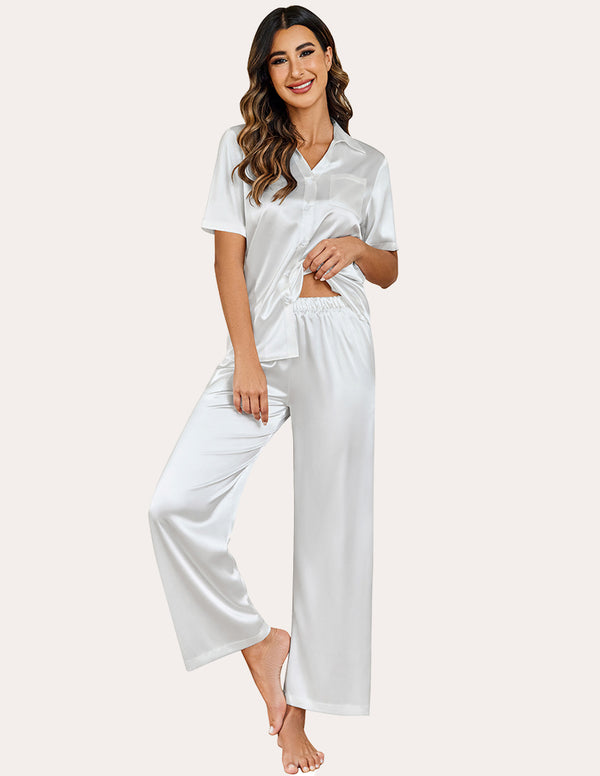 Ekouaer Comfy Satin 2-Piece Pajamas Set (US Only)