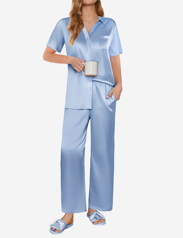 ekouaer Comfy Satin 2-Piece Pajamas Set (US Only)
