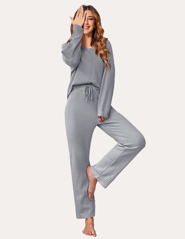 ekouaer Comfy Waffle Knit Matching Sets (US Only)
