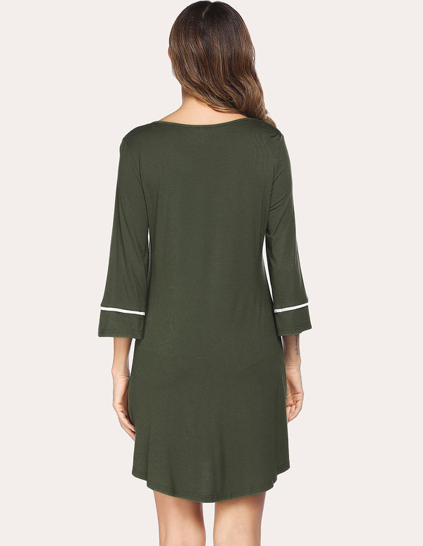 Ekouaer Ekouaer Cool Bell Sleeve Sleep Dress (US Only)