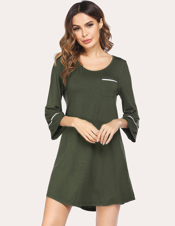 ekouaer Ekouaer Cool Bell Sleeve Sleep Dress (US Only)
