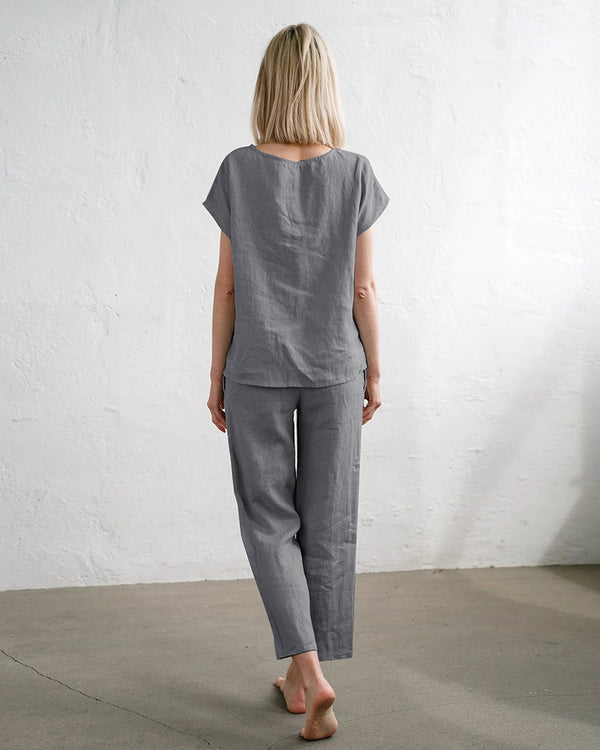 Ekouaer Ekouaer Cotton Linen Loungewear 2 Piece Sleepwear Pjs Sets (US Only)