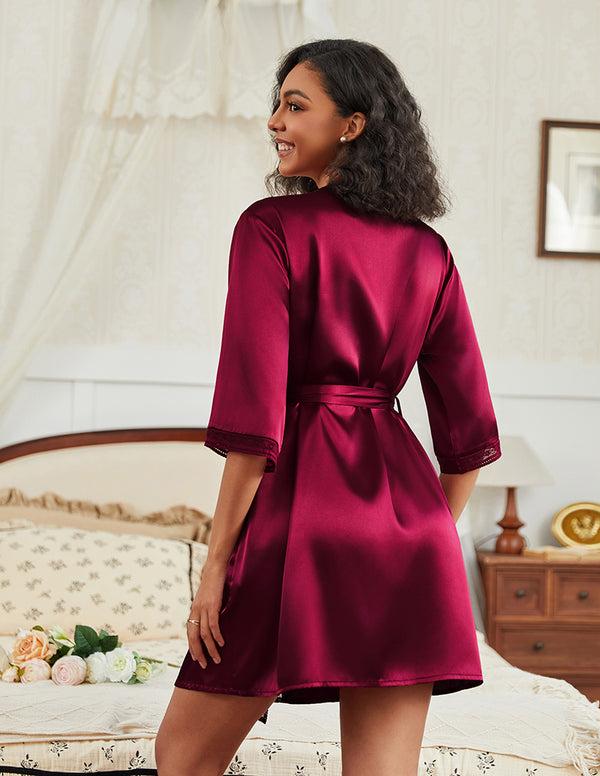 Ekouaer Cozy Silk Robes With Pockets (US Only)