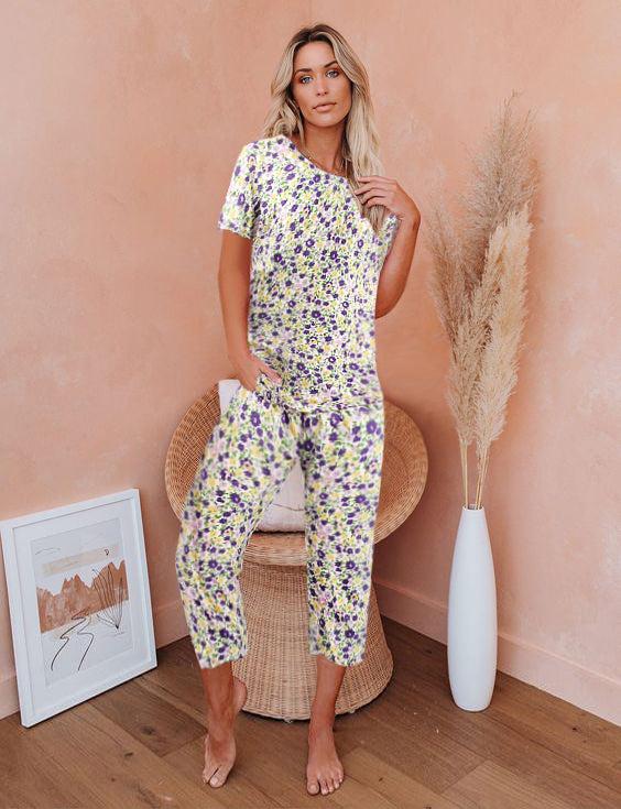 Ekouaer Ekouaer Cute Print With Pockets Pajama Sets (US Only)