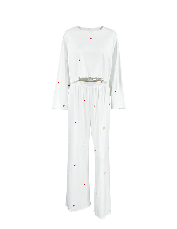 Ekouaer Dreamy Comfort Love Print Lounge Set