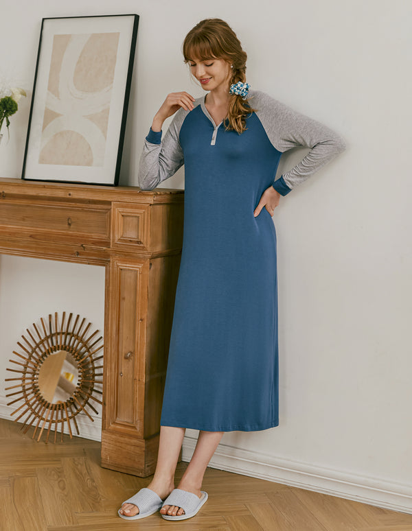 Ekouaer Ekouaer Henley Sleep Dress (US Only)
