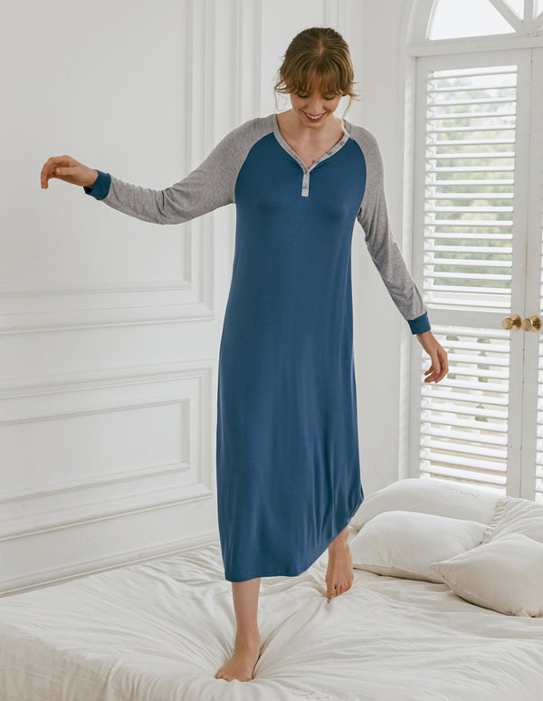 Ekouaer Ekouaer Henley Sleep Dress (US Only)