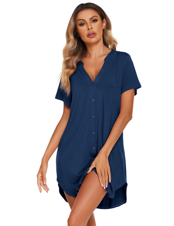 Ekouaer Ekouaer Nightgown V Neck Sleepwear (US Only)