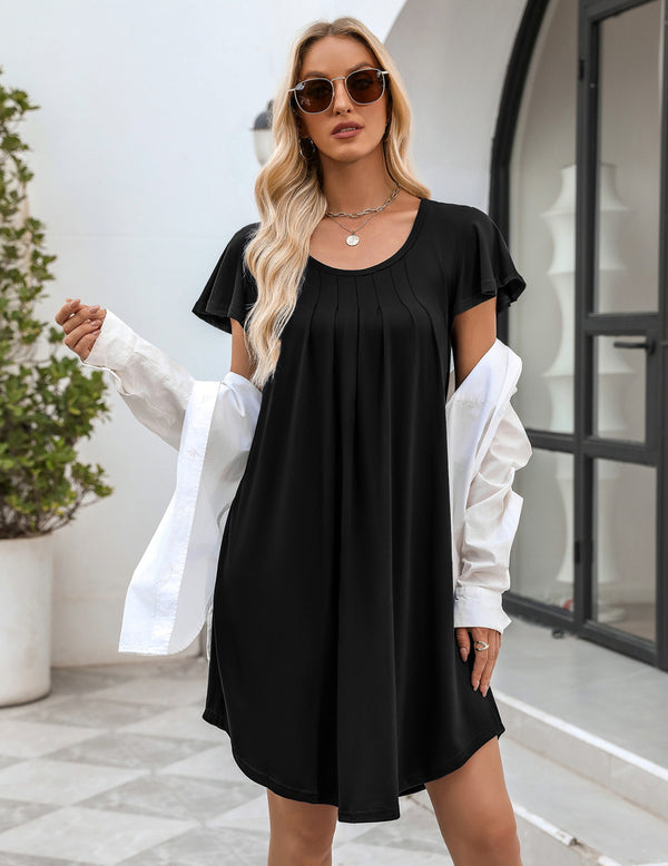 Ekouaer Ekouaer Pleated Comfy Sleep Dress (US Only)