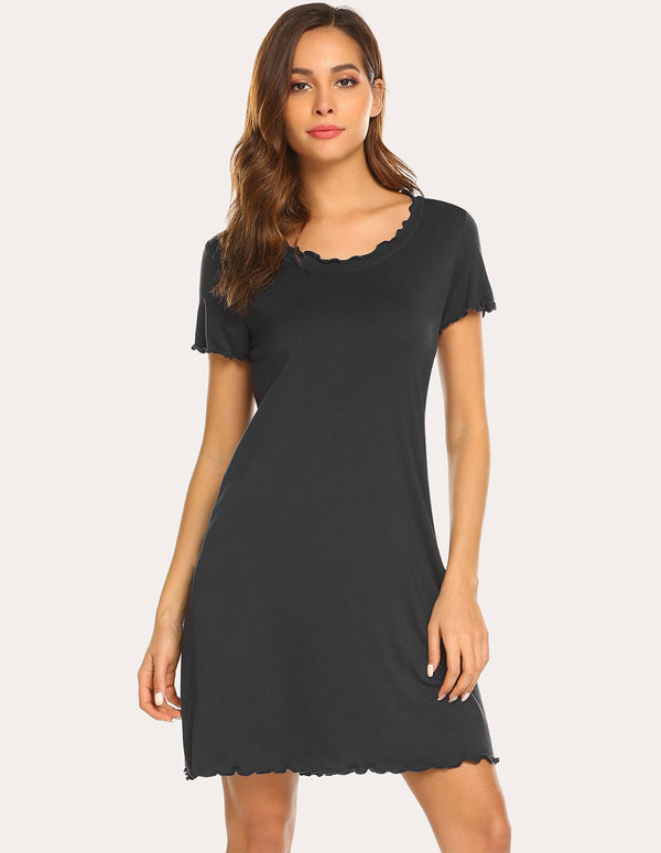 Ekouaer Ekouaer Ruffle Seams Nightdress (US Only)