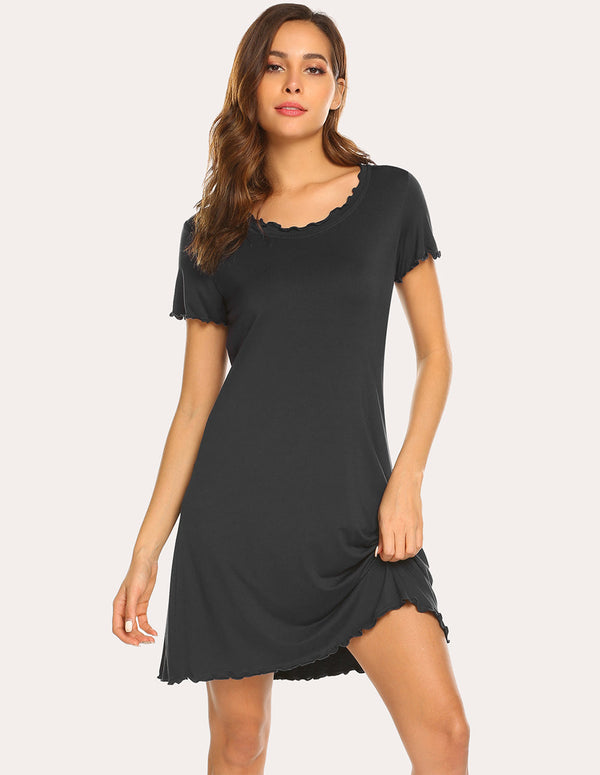 Ekouaer Ekouaer Ruffle Seams Nightdress (US Only)