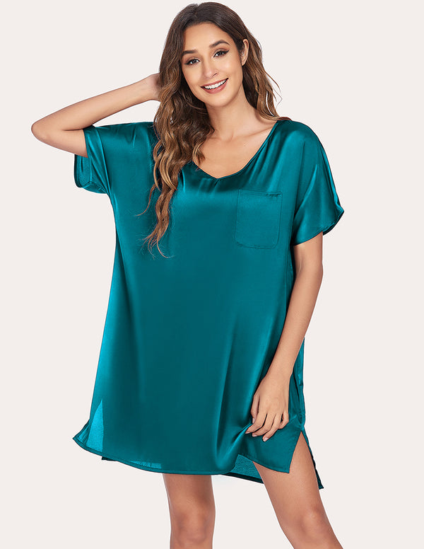 Ekouaer Ekouaer Satin Sleepwear Dress (US Only)