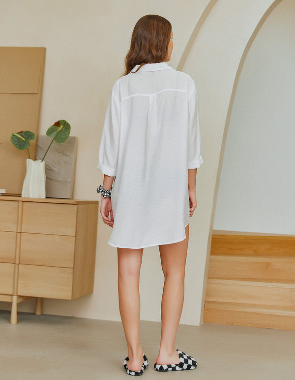 Ekouaer Ekouaer Shirt Sleep Dress (US Only)