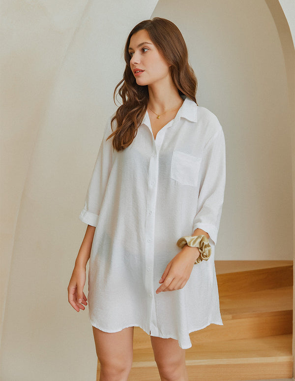 Ekouaer Ekouaer Shirt Sleep Dress (US Only)