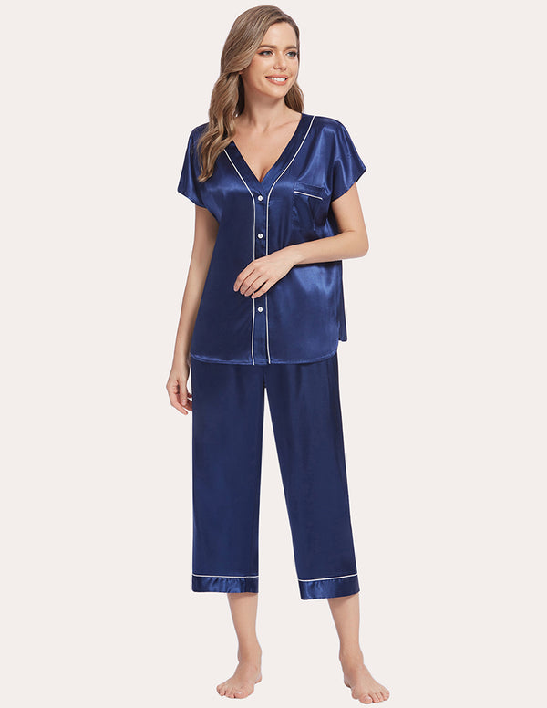 Ekouaer Ekouaer Silk Satin Pajamas Set (US Only)