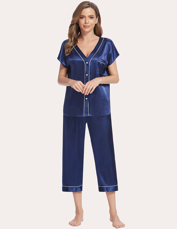 Ekouaer Ekouaer Silk Satin Pajamas Set (US Only)