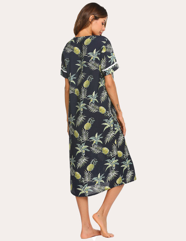 Ekouaer Ekouaer Snap-Front Nightdress (US Only)