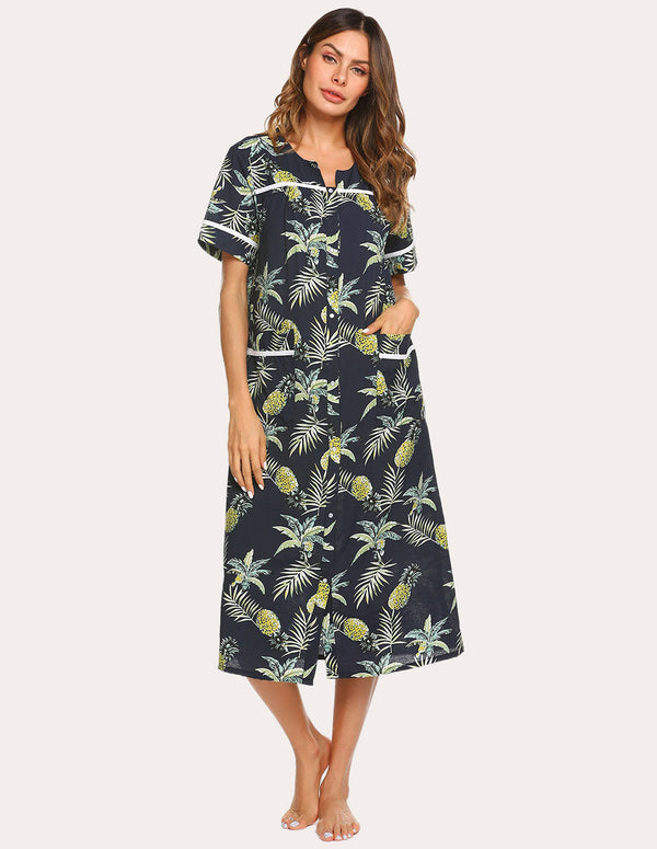 Ekouaer Ekouaer Snap-Front Nightdress (US Only)