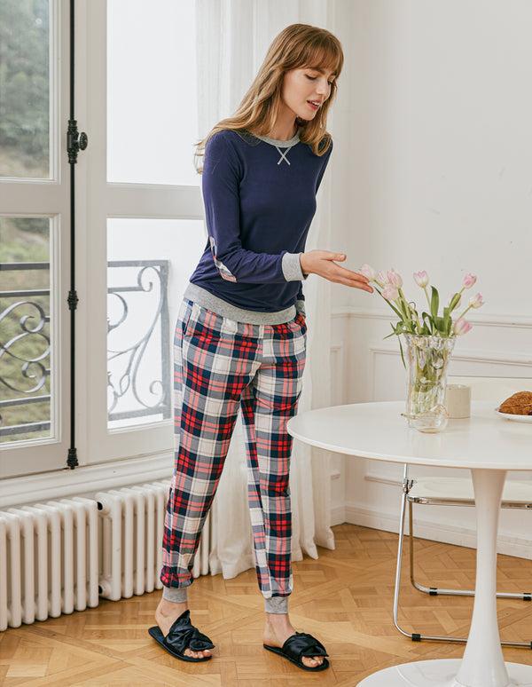 Ekouaer Ekouaer Soft Plaid Pajama Set (US Only)