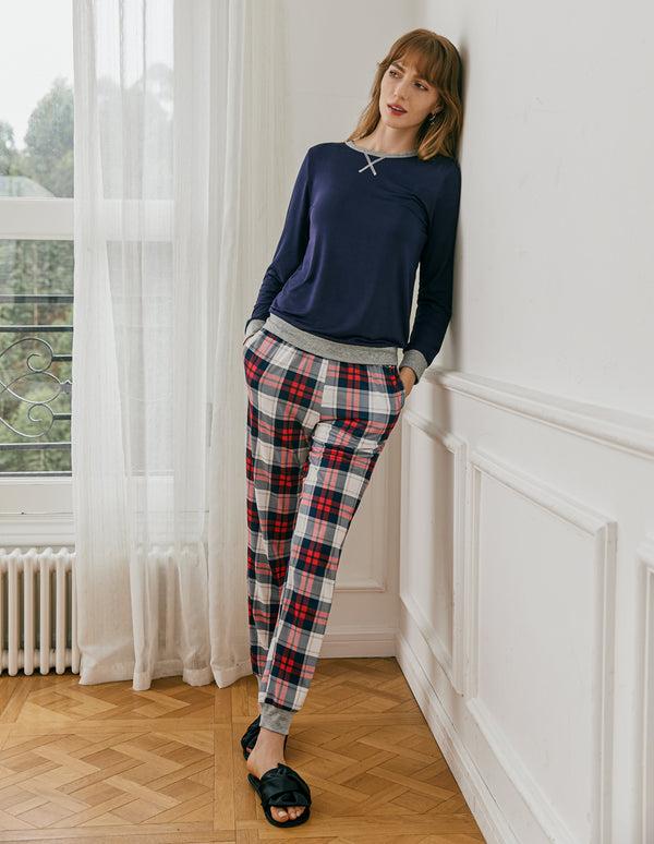 ekouaer Ekouaer Soft Plaid Pajama Set (US Only)