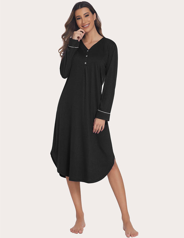 ekouaer Ekouaer Soft Ribbed Knit Nightgown (US Only)