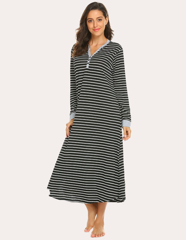 Ekouaer Ekouaer Striped Nightdress (US Only)