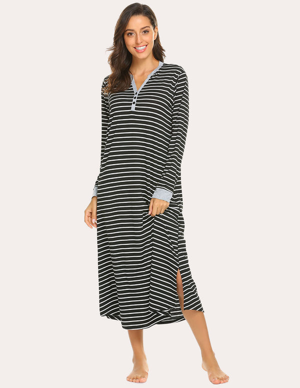 Ekouaer Ekouaer Striped Nightdress (US Only)