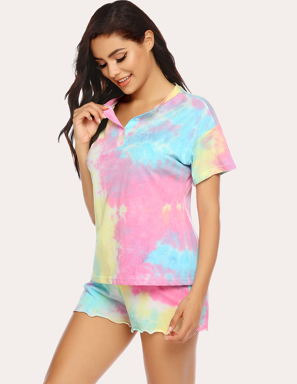 Ekouaer Ekouaer Tie Dye Pajamas Set (US Only)