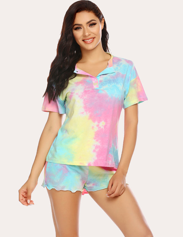 Ekouaer Ekouaer Tie Dye Pajamas Set (US Only)