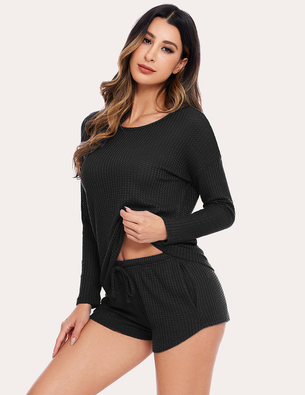 Ekouaer Ekouaer Waffle Knit Pajamas Set (US Only)