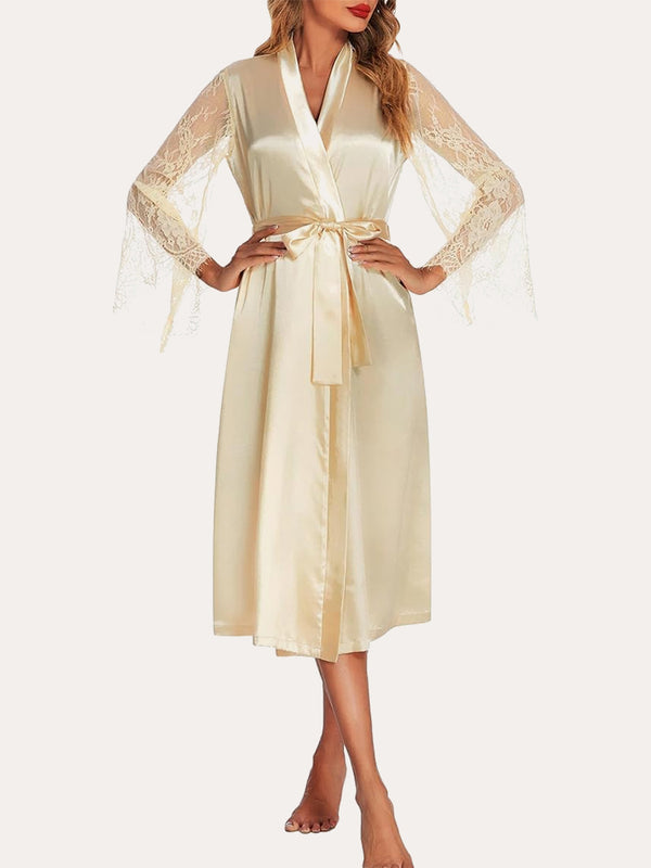 Ekouaer Floral Lace Bride Kimono Robe (US Only)