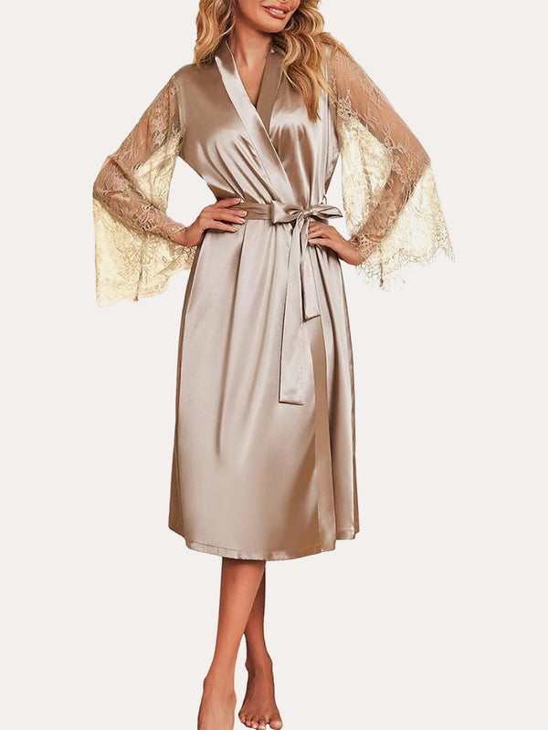 Ekouaer Floral Lace Bride Kimono Robe (US Only)