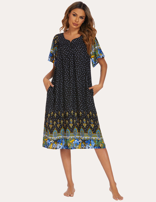 Ekouaer Ekouaer Floral Print Nightgown With Pockets (US Only)