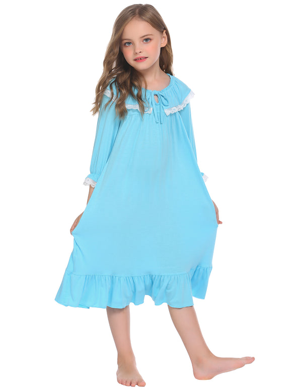 Ekouaer Ekouaer Girls Comfy Princess Nightgowns Sleepwear (US Only)