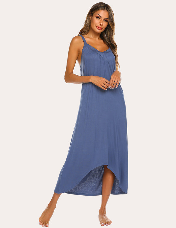 Ekouaer Ekouaer Irregular Hem Full Slip Night Dress (US Only)