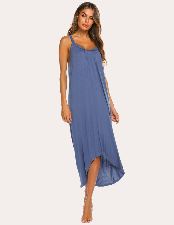 ekouaer Ekouaer Irregular Hem Full Slip Night Dress (US Only)