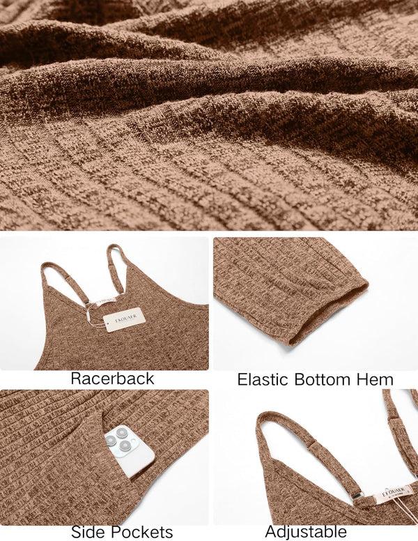 Ekouaer Ekouaer Jumpsuits For Women Sleeveless Ribbed Overall Jumpsuit Romper