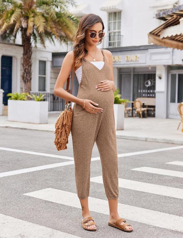 ekouaer Ekouaer Jumpsuits for Women Sleeveless Ribbed Overall Jumpsuit Romper