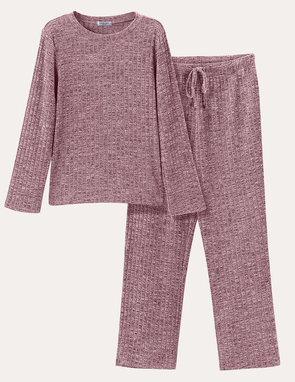 Ekouaer Leisure Ribbed Knit Lounge Set (US Only)