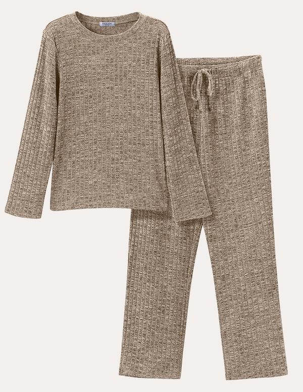 Ekouaer Leisure Ribbed Knit Lounge Set (US Only)