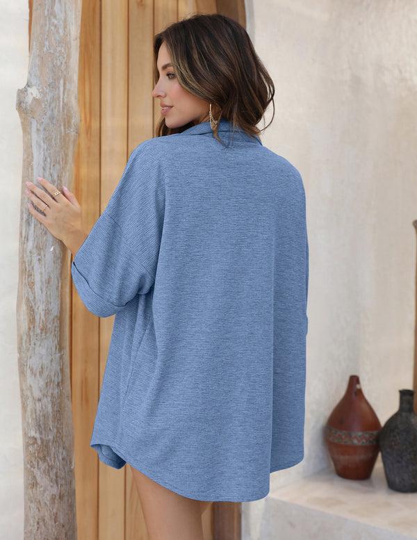 Ekouaer Leisure Waffle 2-Piece Pajama Sets (US Only)