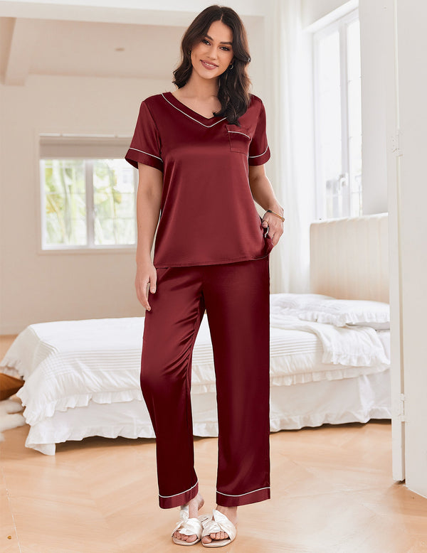 Ekouaer Lightweight Silk Satin Pajamas Set (US Only)