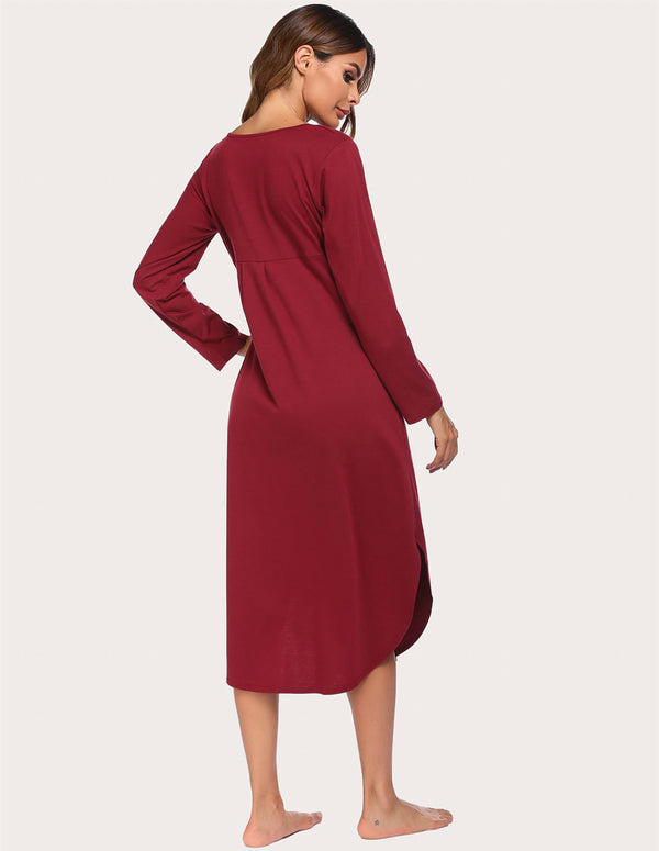 Ekouaer Ekouaer Loose Nightdress With Pocket (US Only)