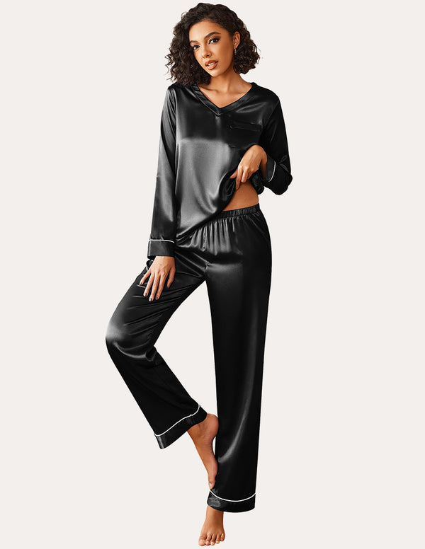 Ekouaer Luxe Satin 2-Piece Loungewear Set (US Only)