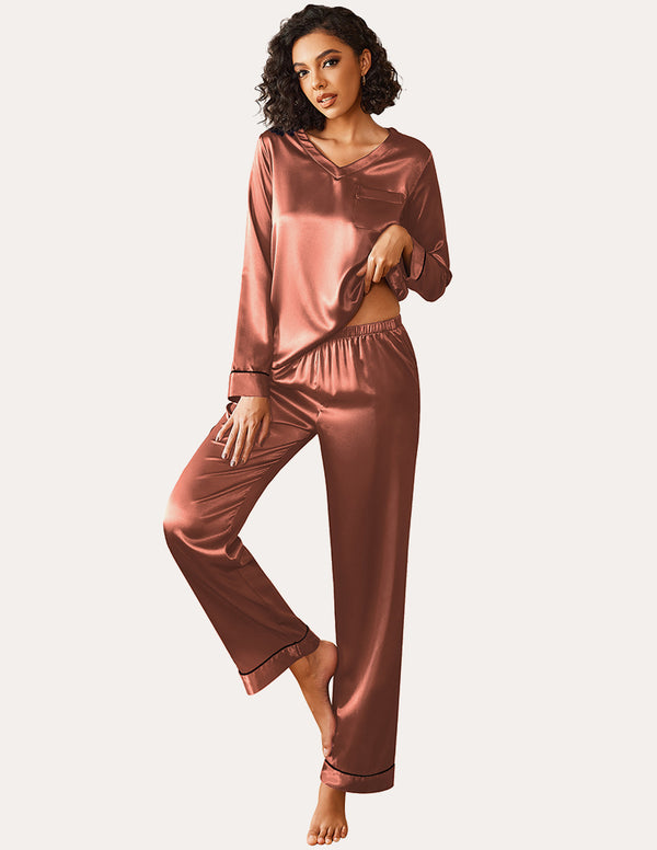 Ekouaer Luxe Satin 2-Piece Loungewear Set (US Only)