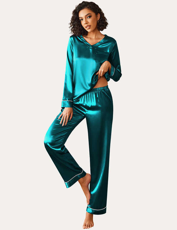 Ekouaer Luxe Satin 2-Piece Loungewear Set (US Only)