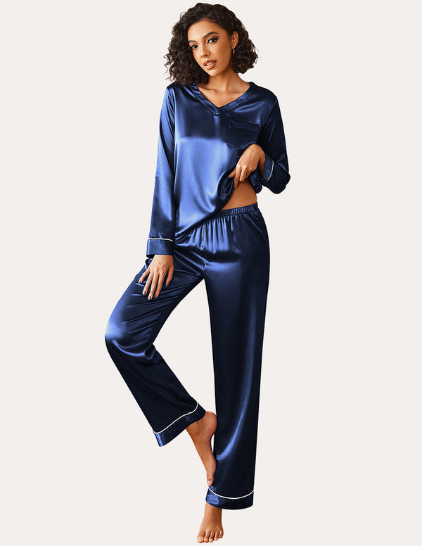 ekouaer Luxe Satin 2-Piece Loungewear Set (US Only)