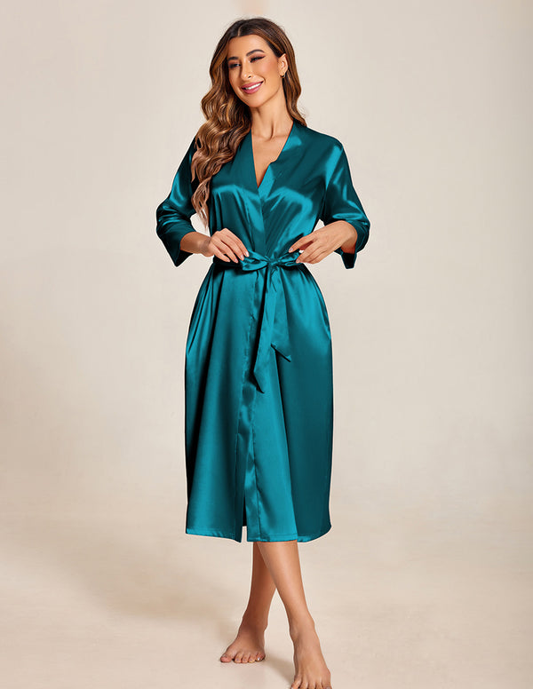 Ekouaer Luxury Sexy Satin Long Robes (US Only)