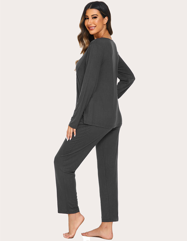 Ekouaer Ekouaer Maternity Nursing Top Pants Set (US Only)